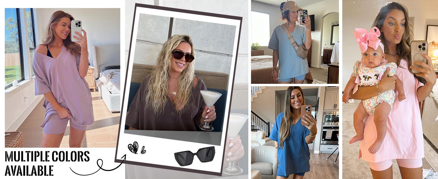 Kingapril Fashion 2-Piece Outfit for Women Oversized Biker Shorts Set Hot Shot Reversible Set Tracksuit