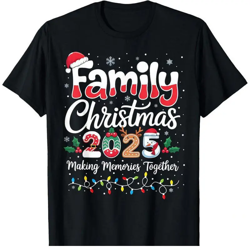 100% Cotton Hat T-Shirt Family Christmas 2025 Matching Outfit Xmas Squad Santa T-Shirt Cute Holiday Tee Festive Family Look Christmas Party Outfit Gift For Families Casual Winter Top Thanksgiving Day Christmas Gifts Plu Golf Gift T-Shirt For Men And Women