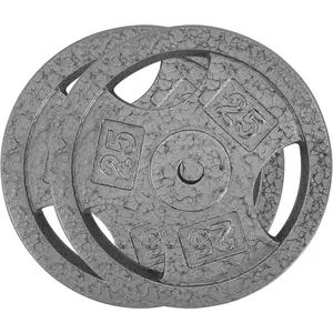 Cast Iron Weight Plates Set 1 in, 25 LBS Bumper Plates for Home Gym, Strength Training & Weightlifting (25 LBS Pairs)