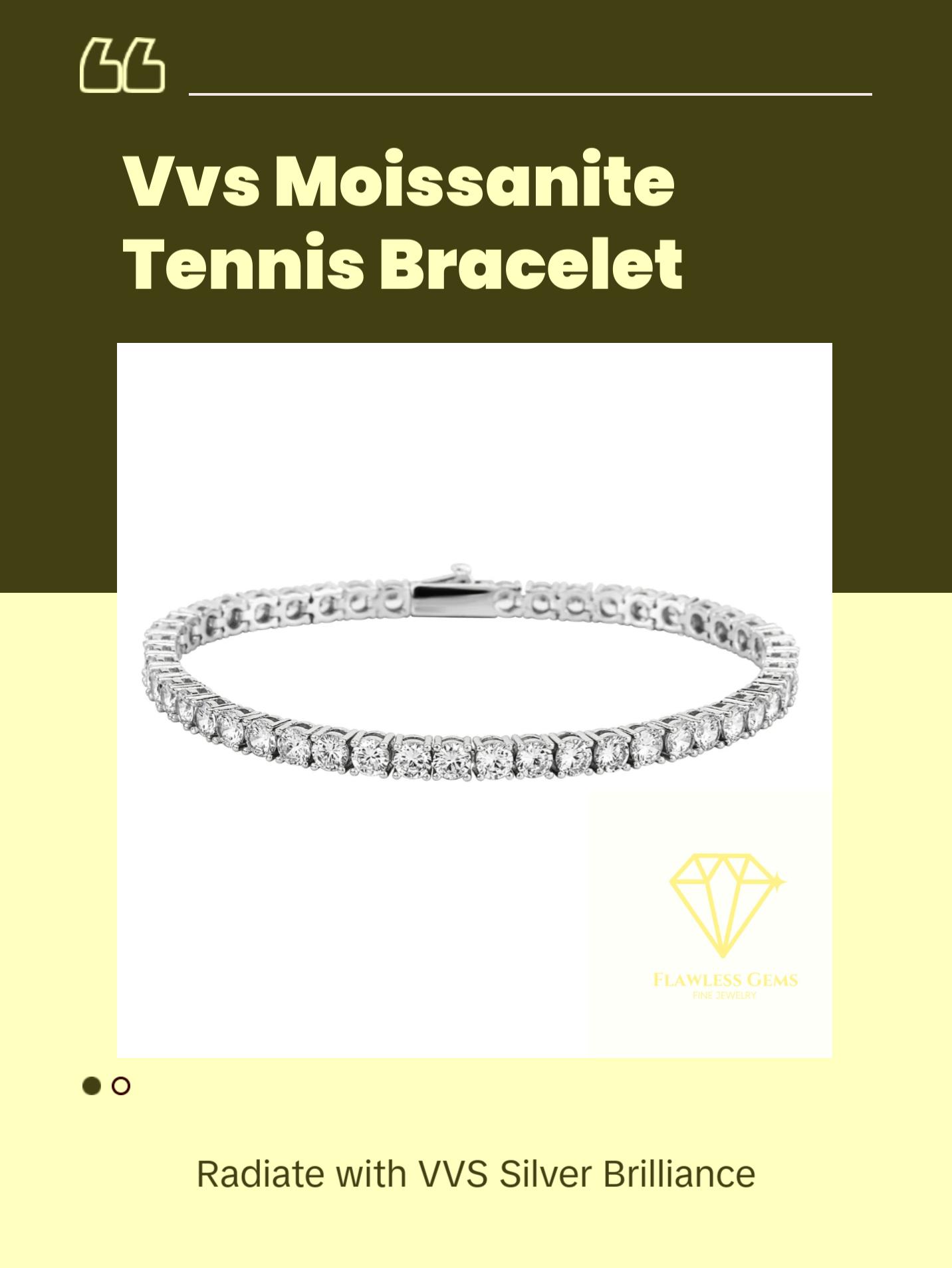 Sterling Silver VVS Tennis Bracelet
