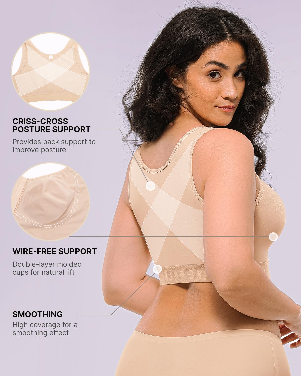 Shapellx Shapewearwithbra Bare Essentials AirSlim Unlined Wireless Back Support Bra