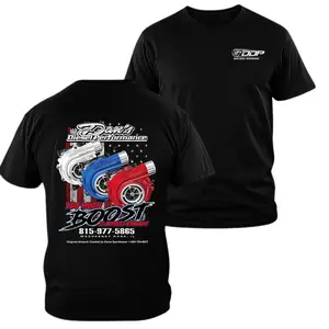 Davis Diesel Performance T Shirt 2 Sides Black Turbo Boost Graphic Tee for Diesel Trucks Mechanics Racers Performance Enthusiasts