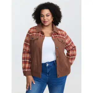 【Pocket Approved 】BLOOMCHIC Plaid Pattern Contrast Button Coat 2026 Summer Vibes
