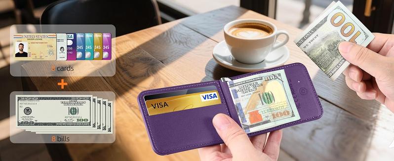 For Magsafe Wallet with Money Clip, Works with Apple Find My, Strongest Magnetic Wallet for iPhone 17/16/15/14/13/12 Series, 8-Card Holder, Adjustable Stand