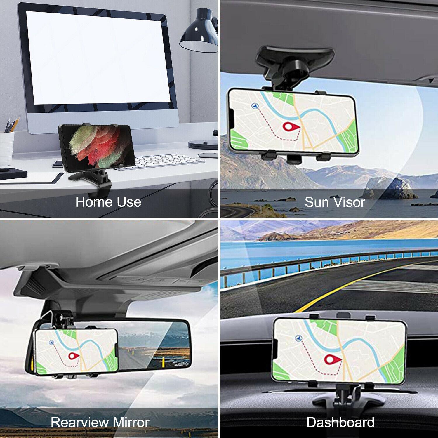 Universal Car Phone Holder Mount, 360 Degrees Rotation Dashboard Phone Holder, Car Phone Mount for iPhone Samsung Google Nokia 4 to 7" Smartphones