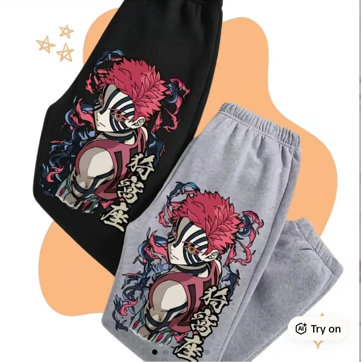 Demon Slayer Movie Characters Sweatpants, Akazzza Sweatpants -Inspired Heavy Blend Graphic Pants in Black & Grey Sizes S-3XL Comfortable & Stylish