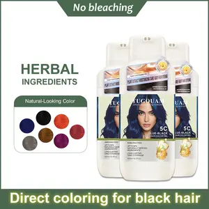 Blue-Black Hair Dye Shampoo｜Specifically Formulated for Gray Hair｜Unisex Color-Depositing Shampoo｜16.9 fl oz｜Herbal Ingredients｜Bleach-Free Direct Dye｜Achieve Jet-Black Hair｜Navy Blue Hair Color