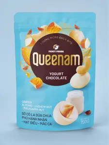QUEENAM YOGURT CHOCOLATE COATED ALMOND CASHEW MACADAMIA NUT Hạnh Nhân – Hạt Điều – Mắc Ca Phủ Socola Sữa Chua 2.65 OZ