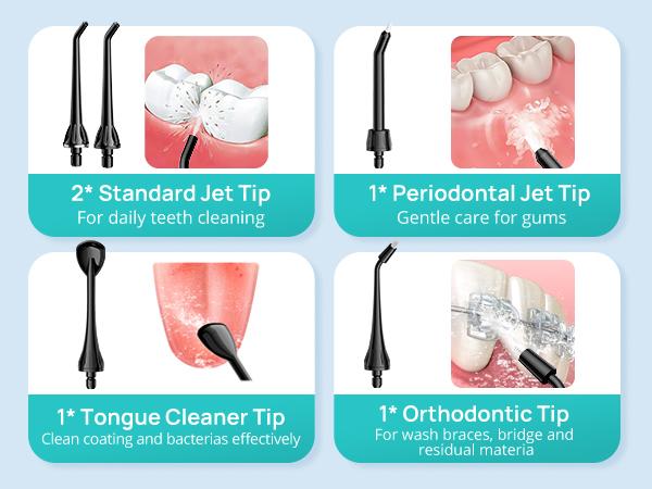 COSLUS CX20 2-Pack Cordless Water Flosser, 10 Nozzles,IPX7 Waterproof Oral Irrigator for Home and Travel | Perfect for Braces, Orthodontics & Dental Care/Fights Plaque&Tartar,Hygiene Health Cleaning Convenient oral teeth cleaner Toothcare