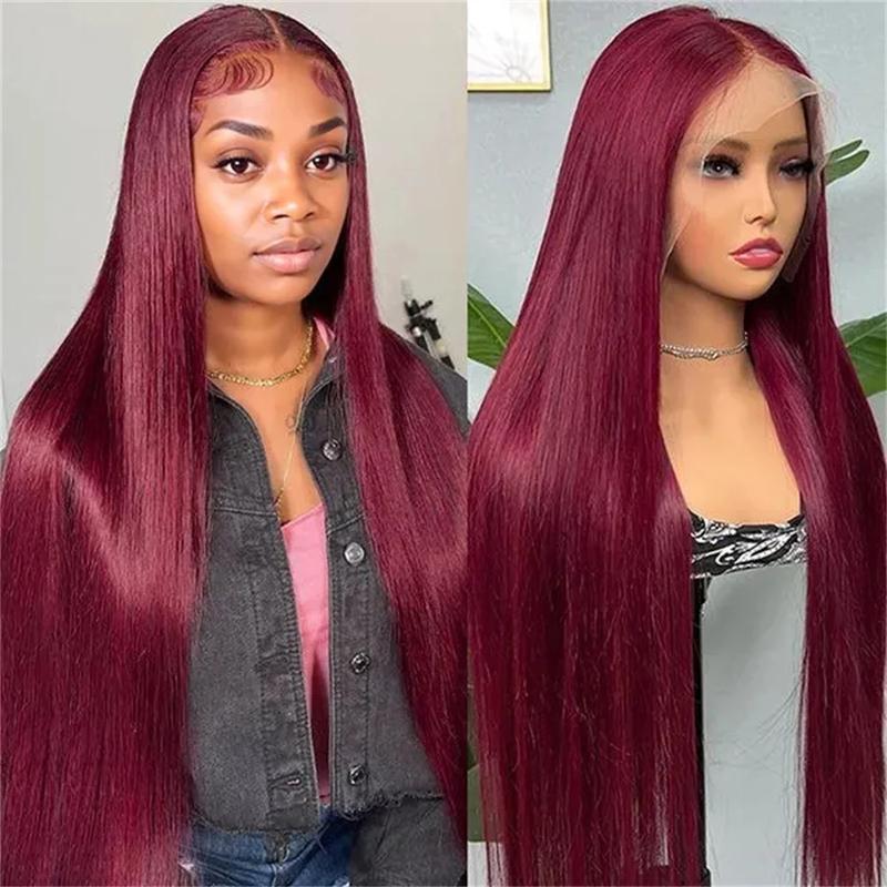 [Super Deal] Hot Star 99J Burgundy Colored HD Lace Front Human Hair Wigs 13x6 Lace Frontal Human Hair Wigs For Women Raw Indian Straight and Body Wave Wigs TikTokShopBlackFriday