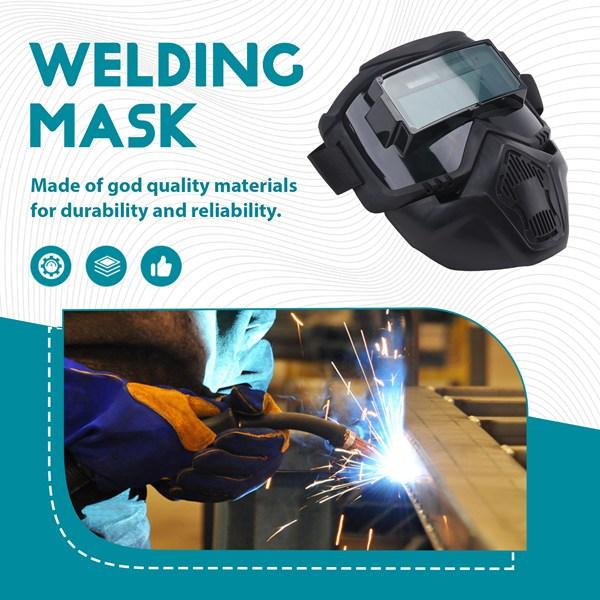 PC Auto Darkening Welding Glasses with Adjustable Strap & Removable Lens Anti-Splash Face Shield for Arc MIG TIG Welder