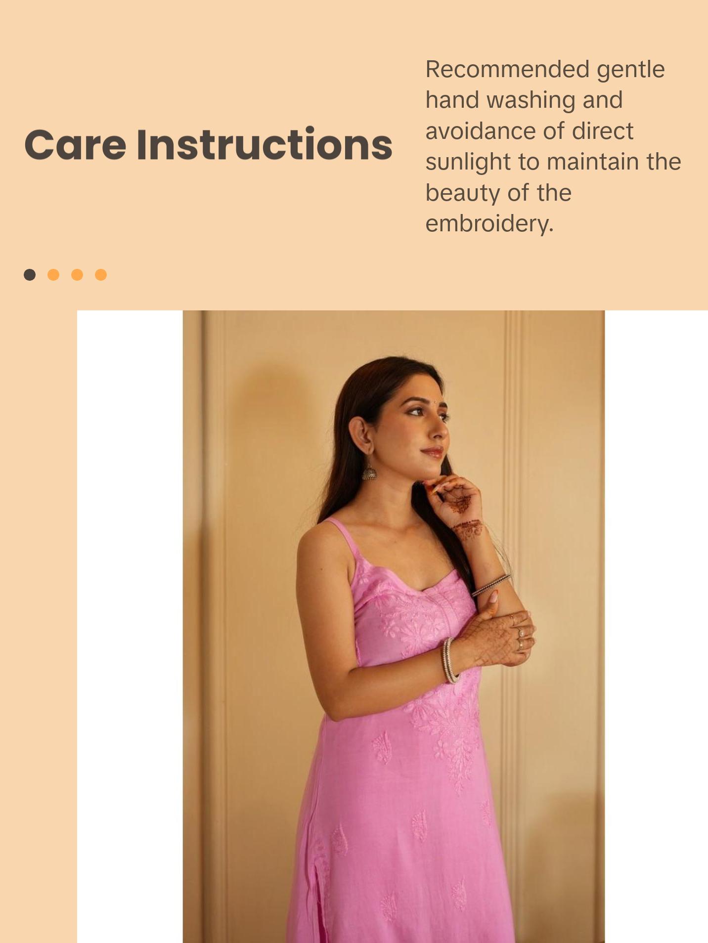 Zia noodle strap chikankari Set in pink