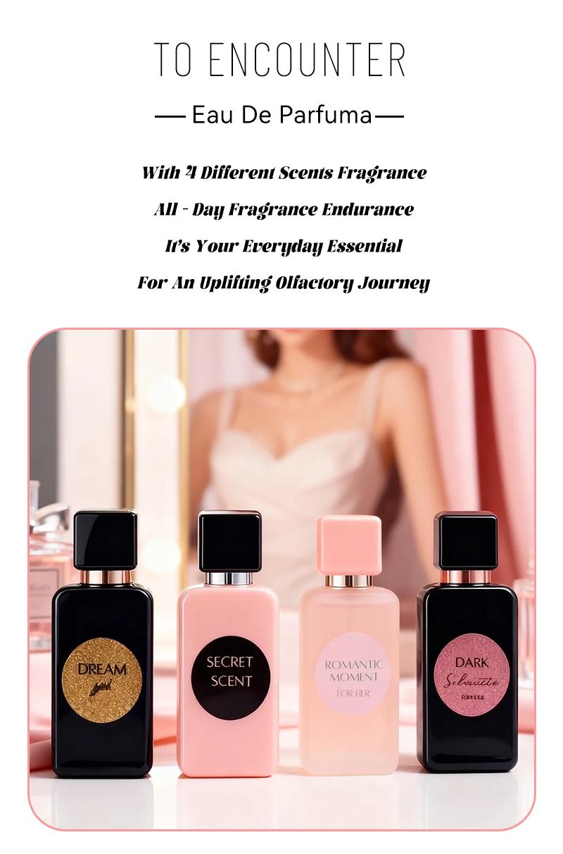 4-Piece Set, Women's Eau De Parfuma Spray Gift Box, Long Lasting Fragrance, 4 Different Flavor, Perfect For Holiday Gifts, Dating, Daily Life, Parties, 0.68 fl oz/bottle