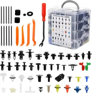 1365PCS Car Push Retainer Clips Kit, 44 Sizes Nylon Auto Body Fasteners, Trim Panel Fender Rivets & Bumper Push Clips Set for Toyota GM Ford Honda Chrysler