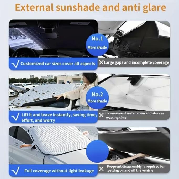All-Season Car Windshield Cover – Snow, Sun, Dust & Frost Protection Shield, Durable Weather-Resistant Design for Winter and Summer Use