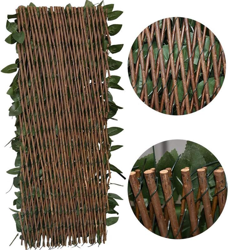 Uhair Expandable Fence Privacy Screen for Balcony Patio Outdoor,Decorative Faux Ivy Fencing Panel,Artificial
