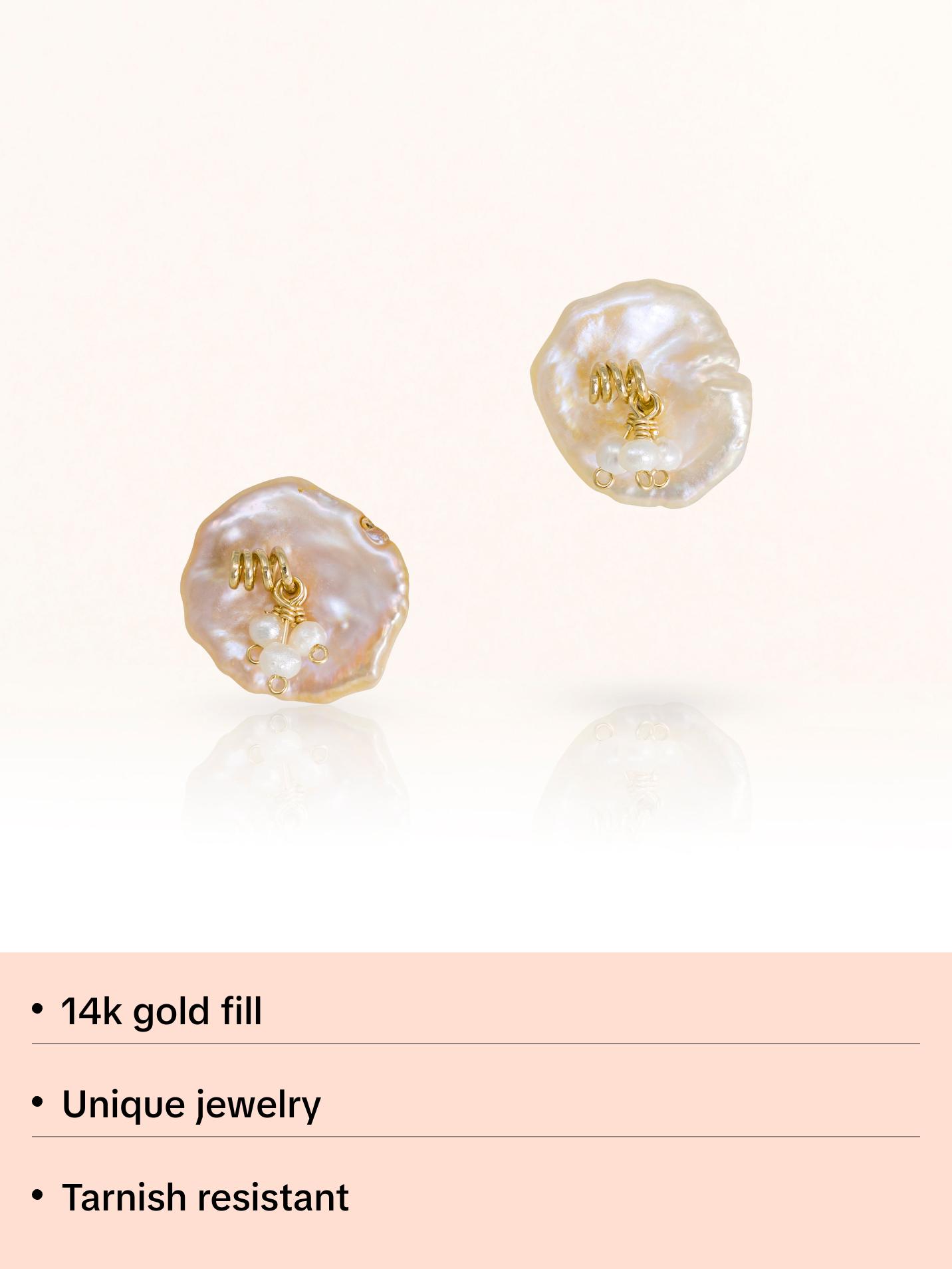 Baroque Coin Pearl Earrings