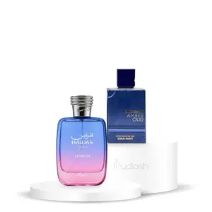 Rasasi Hawas London + Amber Oud Dubai Night Unisex Eau De Parfum (EDP) - 100 ML, Pink Pepper, Rose & Amber Notes, Everyday Wear Fragrance