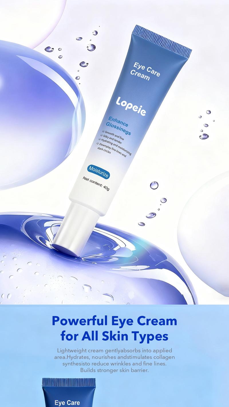 Lopeie Eye Cream with Hyaluronic Acid, Caffeine, Peony Seed Oil & 5-Peptide Complex – Hydrates, Brightens & Reduces Puffiness