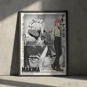 Chainsaw Man Makima Manga Poster - Control Devil Anime Wall Art Decor - Retro Gothic Aesthetic - Unframed High-Resolution Japanese Movie Print - Gift for Fans