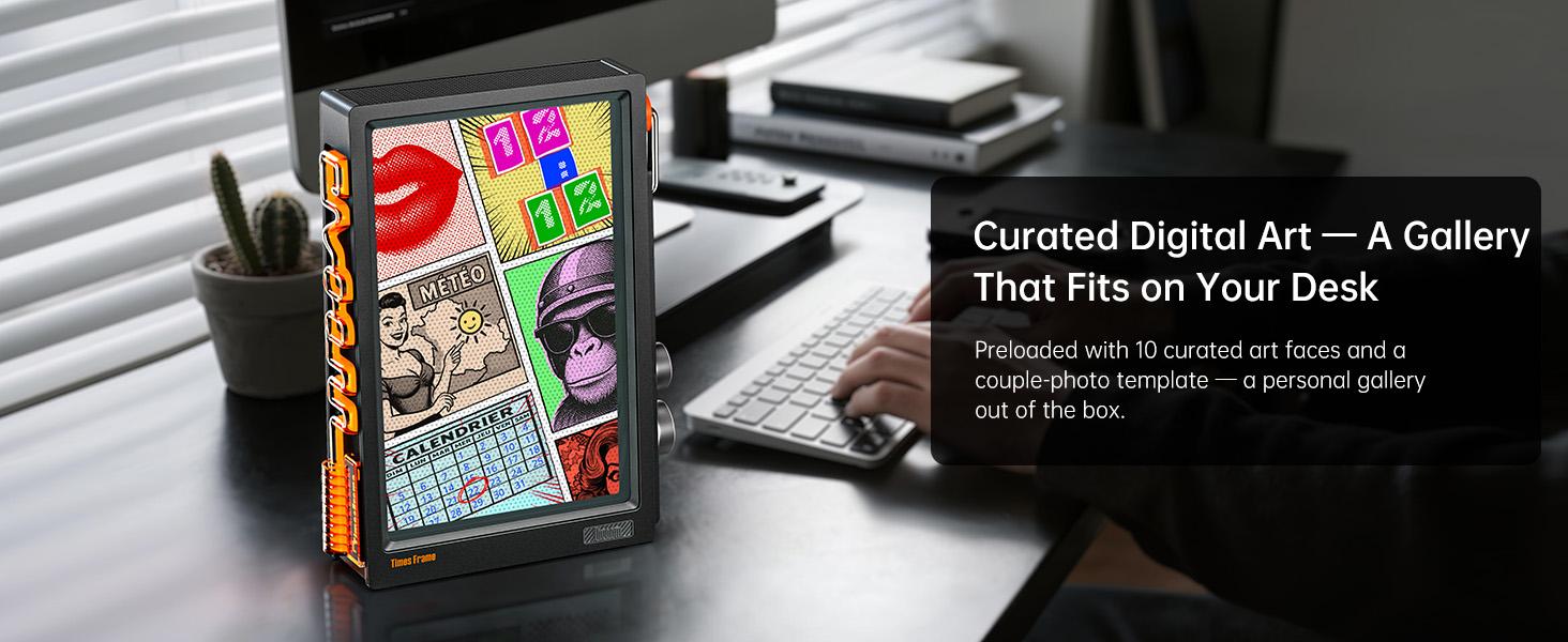 Divoom Times Frame-10.1" Digital Picture Frame Transparent IPS Desktop ornaments Smart Linux OS with RGB Light WiFi 64GB 400+Clock Faces Gift Mode Pixel Art Community Personalized Display