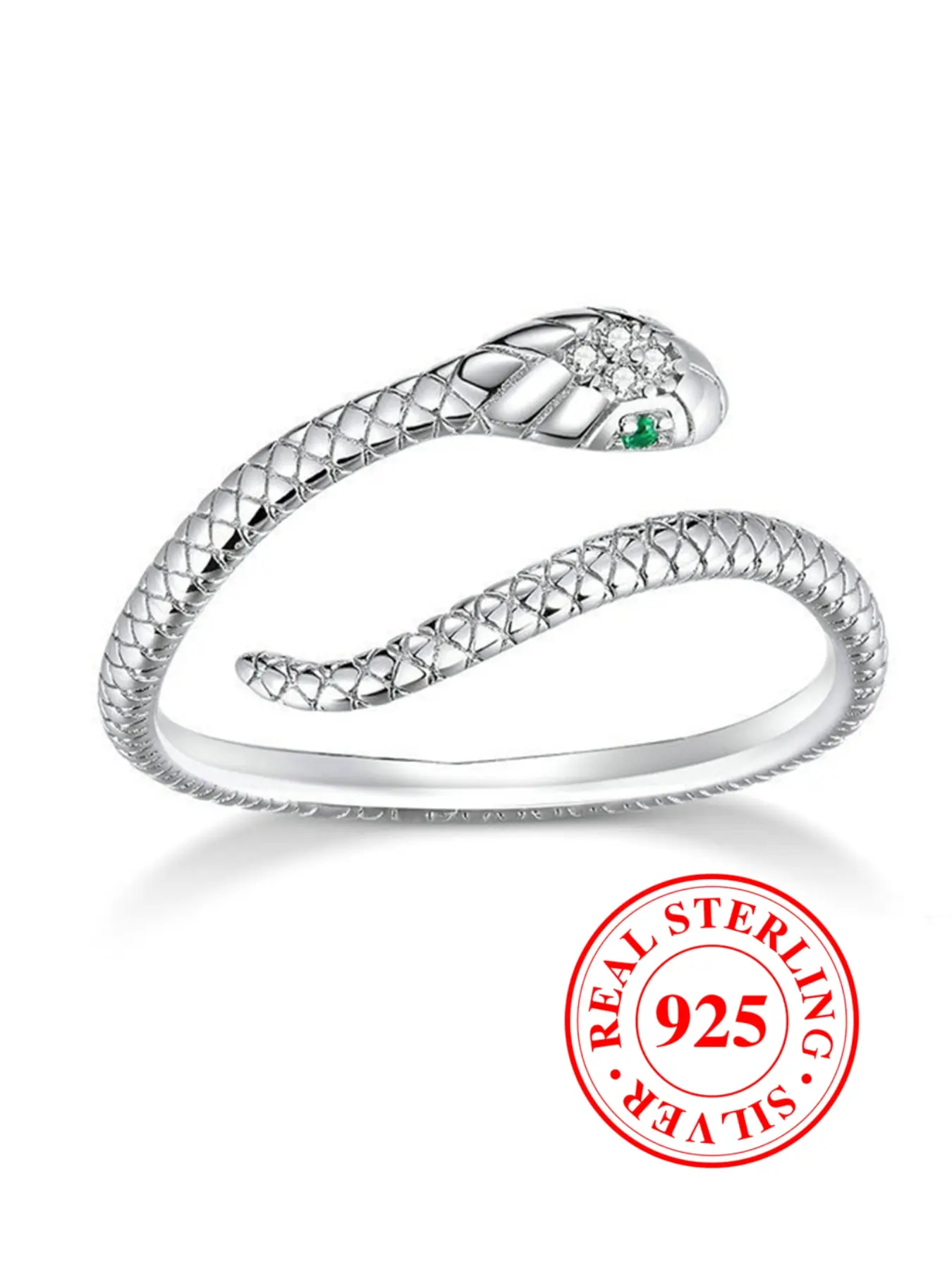S925 Sterling Silver Snake Ring Adjustable Rings, Fashion Ring, Acquired Style Ring, Unique Rings, Casual Jewelry Gift for Women & Girls Adjustable Size, Perfect for Daily Wear & Party