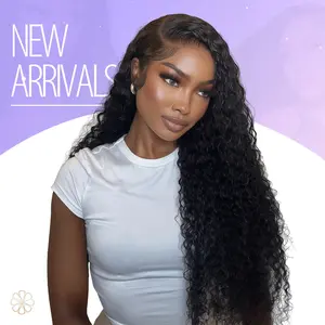 13x6 Water Wave Lace Front Wigs Human Hair 28 Inch Wet and Wavy 13x6 HD Transparent Lace Frontal Wigs For Women Natural Black Water Wave Curly Guleless Lace Front Wig 180% Density