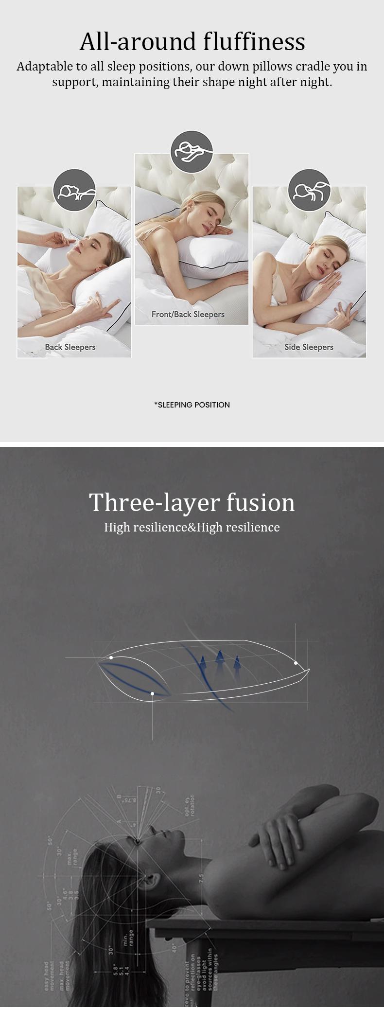 APSMILE Memory Goose Feather Down Pillow Set of 2 with Organic Cotton Cover Super Fluffy Cozy Hotel Collection for Side Back and Stomach Sleepers