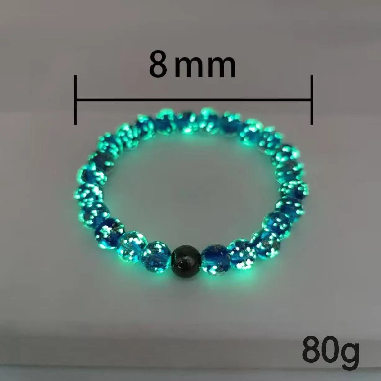 Women's Glowing-in-the-Dark Luminous Bangle - 1pc Retro Cute Starry Night Costume Jewelry, Durable Plastic Chain, Bright Beads, Valentine's Gift, Daily Wear, Party Accessory, Female Fashion Bracelet