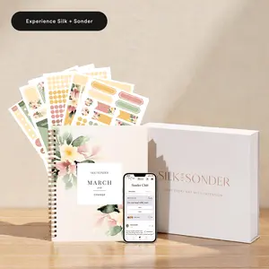 Silk + Sonder Self-Care Journal + Sticker Set – Monthly Planner for Women, Mental Wellness & Daily Routines