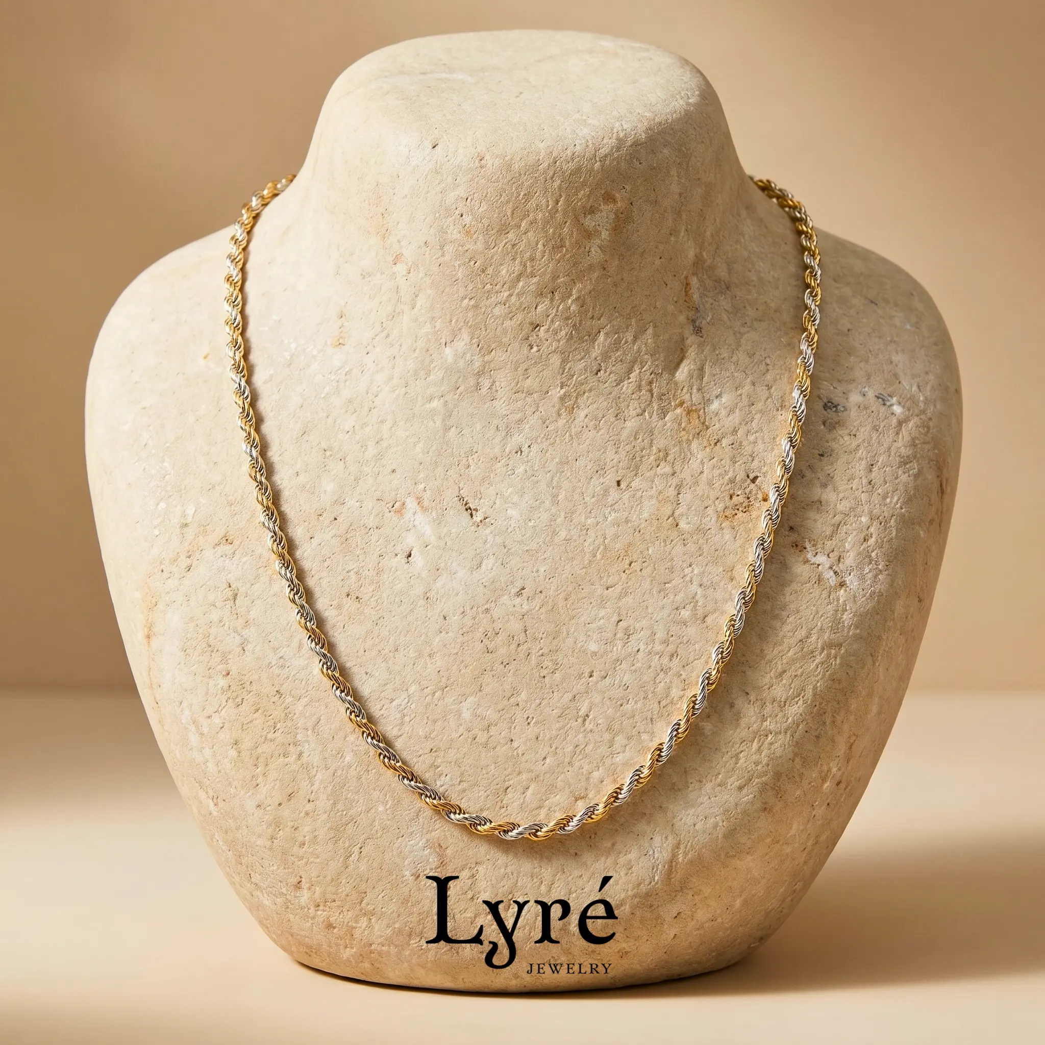 Duo 5.5mm Two-Tone Rope Chain Necklace | NCK009