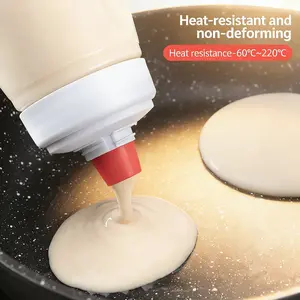 Batter Shaker Cup | Handheld Pancake Batter Dispenser | No Spill Squeeze Bottle | Heat Resistant Food Grade Mixer for Waffles Crepes Muffins | Easy Mix & Pour Breakfast Tool