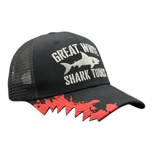 Great White Shark Tours Hat Funny Sarcastic Special Effect Graphic Novelty Shark Bite Cap Funny Hats Shark  Funny Animal  Novelty Caps for Men Trucker Standard