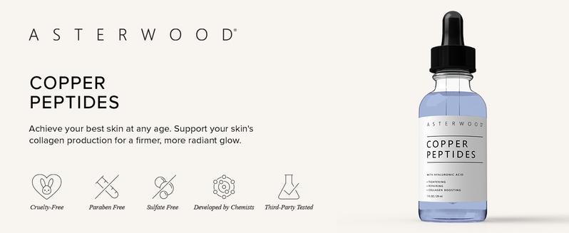 GHK-Cu Peptides Serum, Copper Peptides Serum for Face - Tightening, Repairing, Collagen Boosting - with Hyaluronic Acid - Fragrance-Free