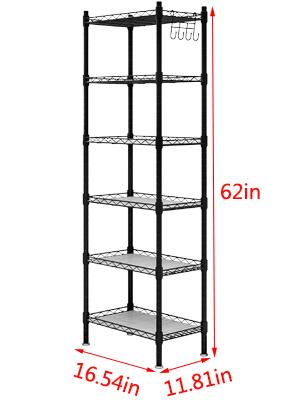 dealsforyoudays Shelf Metal Shelves 6 Tier Storage Rack Shelving Unit Organizer for Kitchen Laundry Garage Bathroom Pantry Closet Office