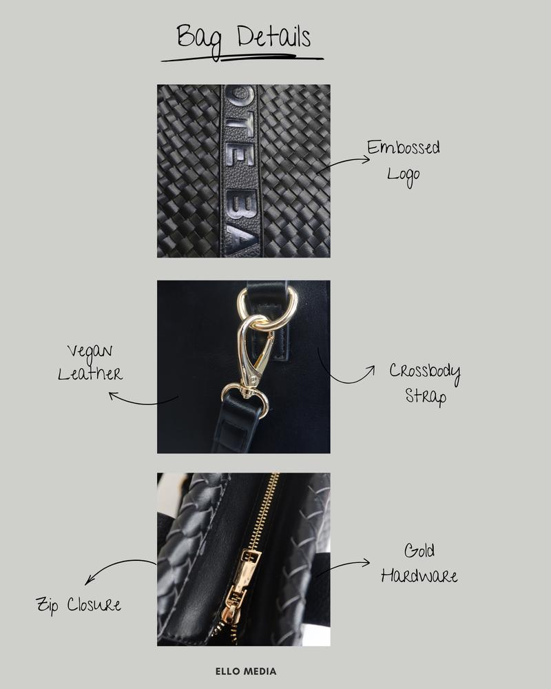 Woven Quilted Tote & Wallet Set - Stylish Square Women's Bag Combo, Spacious & Trendy for Daily Use Weave Style