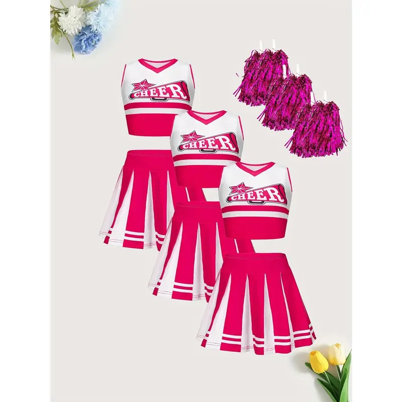 body shaper woman Three-Pack Children's Cheerleading Uniforms Rugby Cheerleading Captain Includes POM-POM Competition Cheers exercise pants stretchy workout sport fitted fitness training Body Resistance Bands Full women sets Dress Shorts