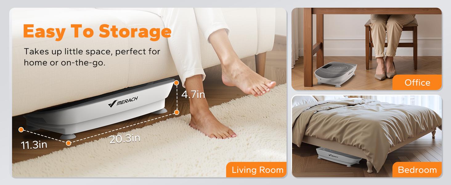 Merach Slim Vibration Plate Exercise Machine with Lymphatic Drainage Feature Compact Design Fitness Home Gym Equipment Whole Body Workout Vibrations TikTokShopBlackFriday