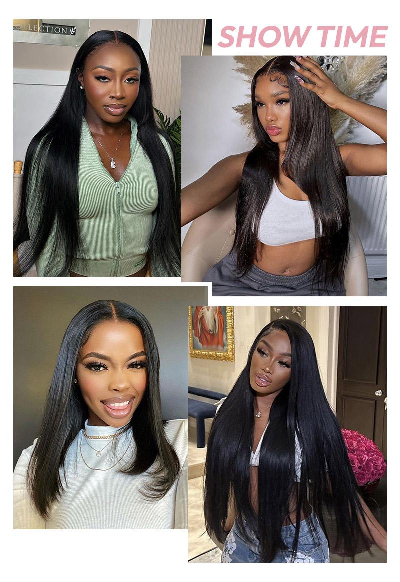 West Kiss Ready Go Glueless Wig Straight 7x4 Closure Wig Human Hair Pre Plucked Natural Hairline 7x5 Closure Wig