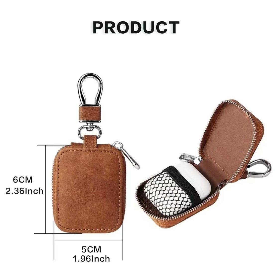 Stylish Solid Color Hook-Style Earphone Case, Universal Leather Case for AirPods 1/2/3/Pro, Dustproof & Waterproof & Anti-scratch Travel Wireless Earbuds Bag, Audio & Video Accessories