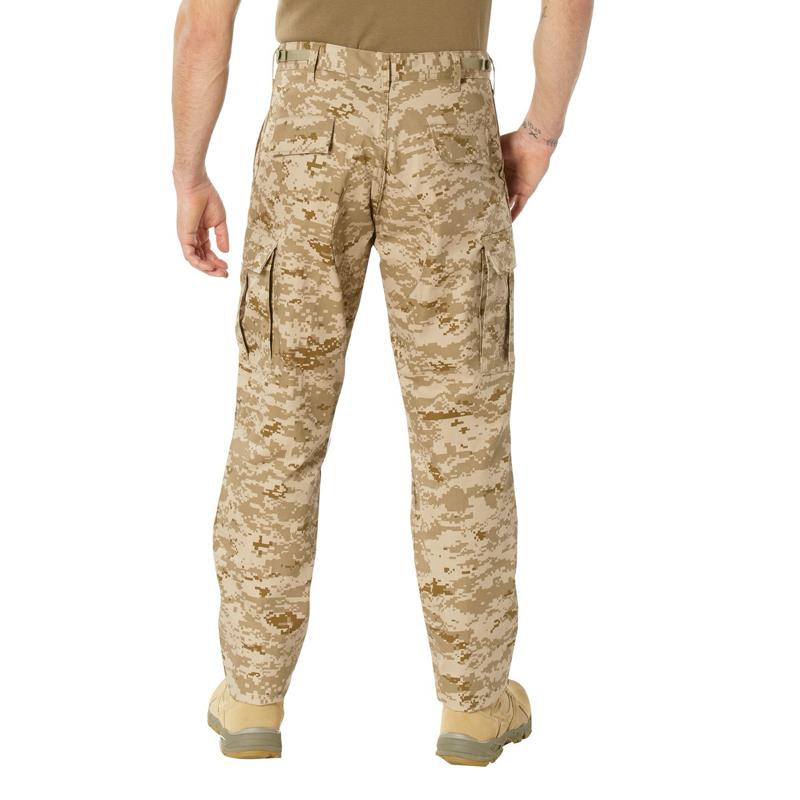 ROTHCO Digital Camo Tactical BDU Pants - Men's & Women's, Adjustable Waist, Zipper Fly, Reinforced Seat & Knees, Drawstring Bottoms, 6 Utility Pockets, Machine Washable - Camouflage