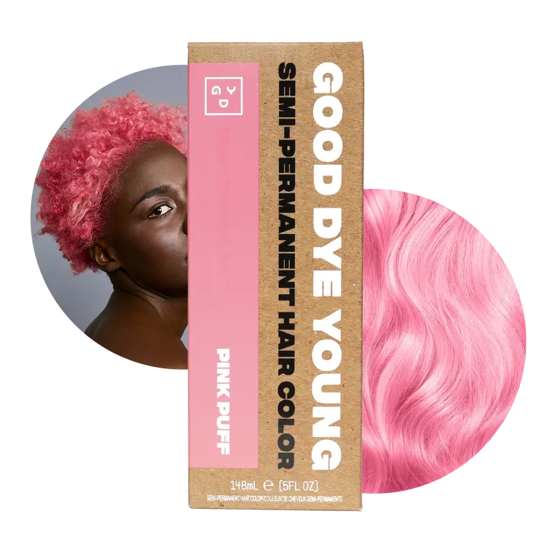 Pastel Pink Semi-Permanent Hair Dye – Good Dye Young Pink Puff | Vegan, Cruelty-Free, Non-Damaging, Conditioning Formula | 12–16 Washes
