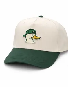 Two toned hunter green and beige Otto hat