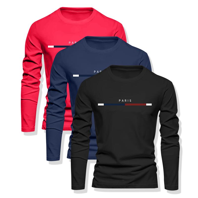 3pcs Long Sleeve T-Shirt Sweatshirt Fitness Training Quick-Dry Clothing Comfortable Breathable Daily Casual Wear Fashion Homewear Outdoor Recreation Long Sleeve Top, Menswear Streetwear Bestie Winter Outfits Men 3pcs Long Sleeve T-Shirt Sweatshirt Fitness Training Quick-Dry Clothing Comfortable Breathable Daily Casual Wear Fashion Homewear Outdoor Recreation Long Sleeve Top, Menswear Streetwear Bestie Winter Outfits Men