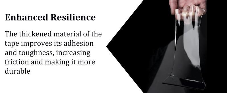 Nano Double-Sided Adhesive Tape, 9.85 ft Clear Heavy-Duty Mounting Tape, Holds Up to 2.2 lb, Reusable & Weather-Resistant for DIY Crafts and Car Accessories