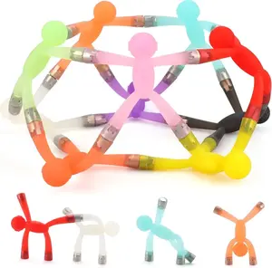 10Pcs Colorful Magnetic Men for Kids Valentines Day Gifts, Flexible Fridge Magnets & Fidget Toys, Creative Magnetic People for Fun Decoration on Refrigerator, Whiteboard, or Office