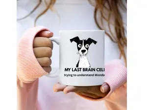 Funny My Last Brain Cell Dog Mug Taza Divertida Perro Meme 11oz Monday Mood Office Gift Taza Café Humor Oficina Regalo para Hombre y Mujer Unisex Confused Dog Meme Cup Ceramic Coffee Mug Cute Funny Quote Cup Work Desk Gift Idea