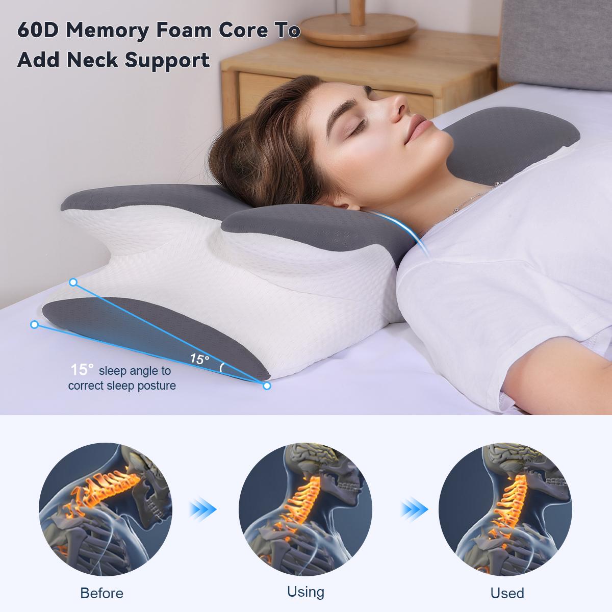 VIPfree Cooling Soft Neck Pillows, Ergonomic Memory Foam Cervical Pillows, Cervical Support & Relieves neck & Relief shoulder pain, Mother's Day Gift VIPfree Cooling Soft Neck Pillows, Ergonomic Memory Foam Cervical Pillows, Cervical Support & Relieves neck & Relief shoulder pain, Mother's Day Gift