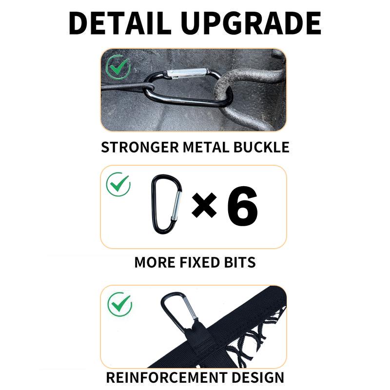 Highly Elastic Cargo Net, Simple Truck Bed Cargo Mesh Organizer, Ideal for ATV, SUV, UTV, Truck and Boat Use Furniture Camping Gear Compact Storage Stretchable