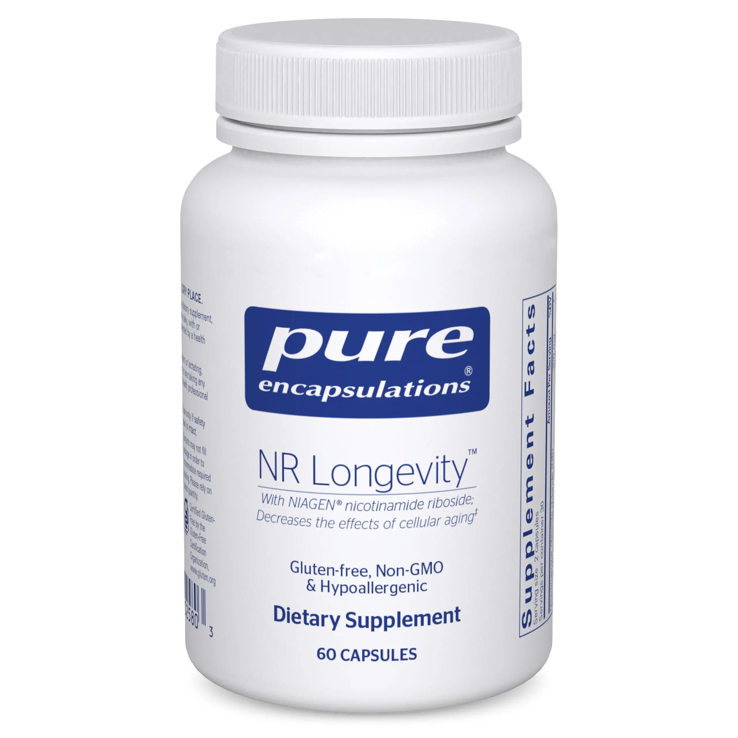 Pure Encapsulations NR Longevity Capsules - 60 Count, with Niagen to Support NAD+ Levels & Mitochondrial Health for Healthy Aging